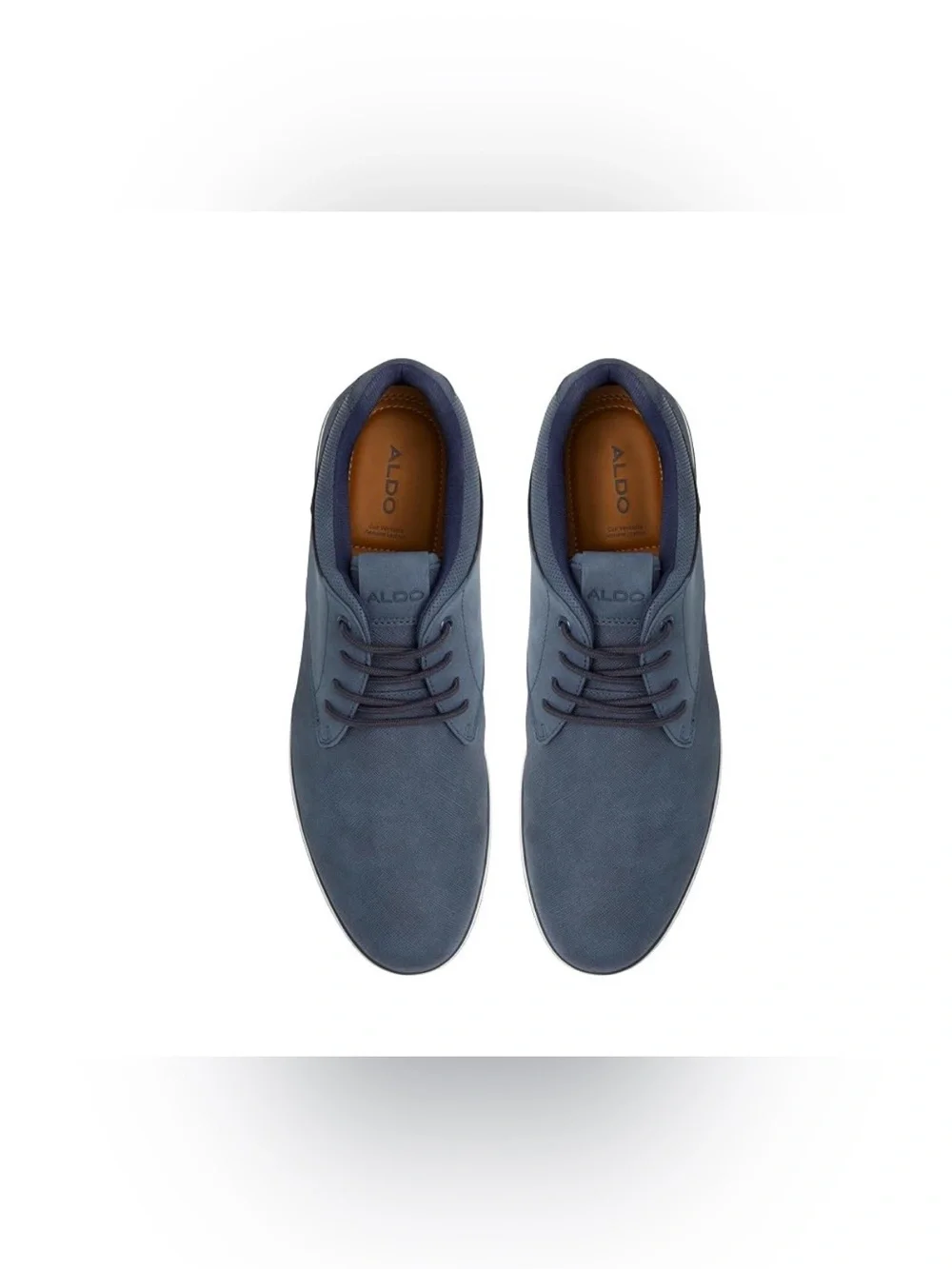 Aldo Men's Navy Lace-Up Derby with White Trim Size 10.5